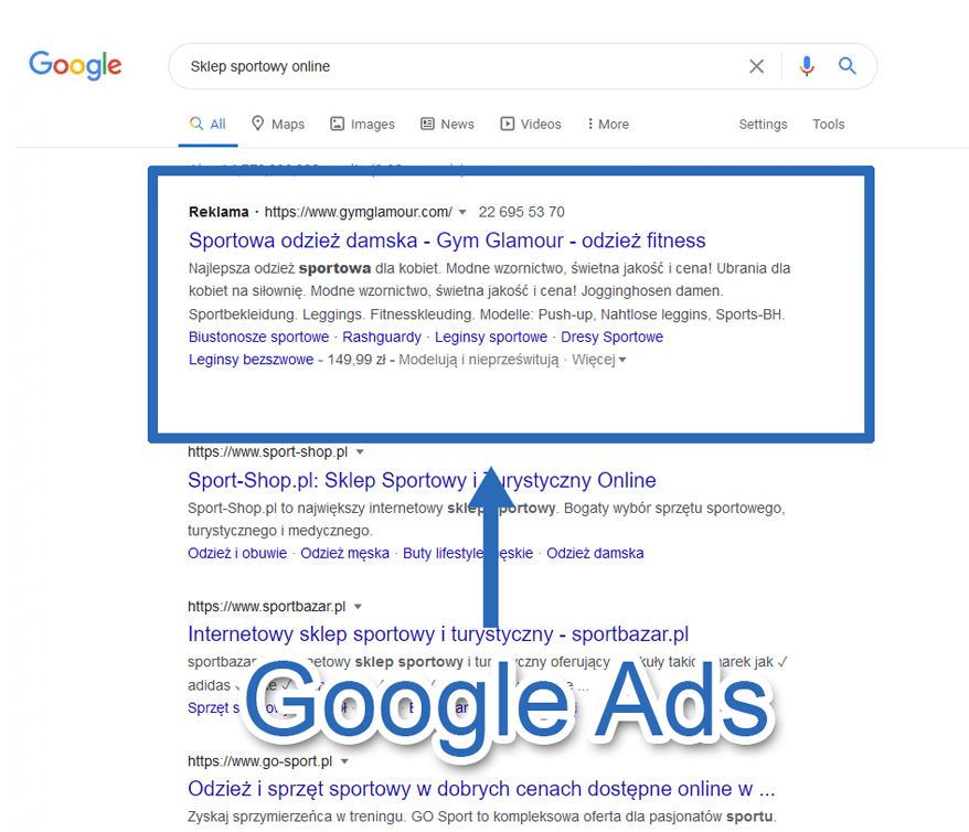 kampania google Ads strony www
